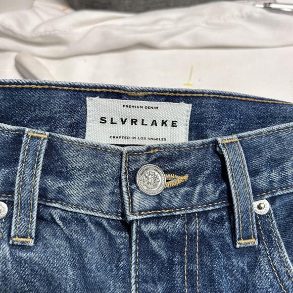SLVRLAKE Jeans Womens 28 Blue Stella Straight Leg Claremont Wash Made USA Denim - Picture 2 of 13
